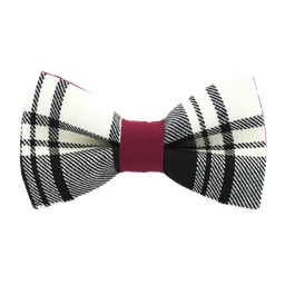 Noeud papillon Tartan noir et blanc "Charlie Chaplin"