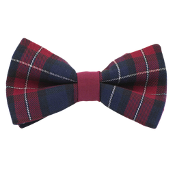 Noeud papillon Tartan bordeaux "Billy Elliot"