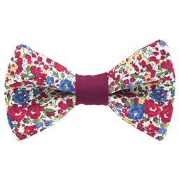 Noeud papillon Liberty "Emma and Georgina" rouge bague bordeaux