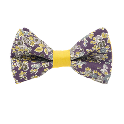 Noeud papillon Liberty "Tatum" mauve et vert olive
