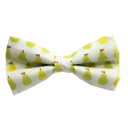 Noeud papillon "Williams" poires vertes sur fond blanc
