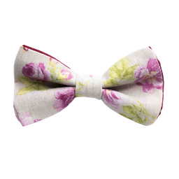 Noeud papillon "Rose Vintage" roses sur fond beige