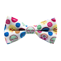 Noeud papillon "Mexicano" calaveras sur fond blanc