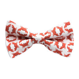 Noeud papillon "Krabby" crabes oranges sur fond blanc