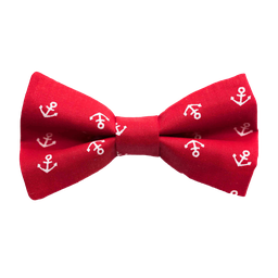 Noeud papillon "In The Navy" ancres blanches sur fond rouge