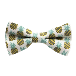 Noeud papillon "Vintage Pineapple" ananas jaune sur fond blanc