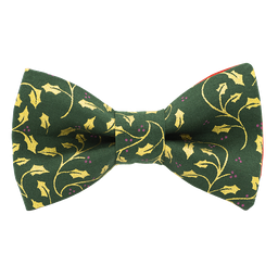 Noeud papillon "Holy Christmas" branches de houx dorées