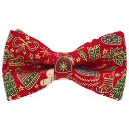 Noeud papillon "Christmas Times" motifs de Noël dorés & verts