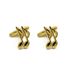 Boutons de manchettes "Notes de musique" - dorés