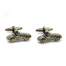 Boutons de manchettes "Voiture de course bronze"