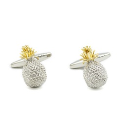 Boutons de manchettes "Ananas argenté"