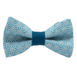 Noeud papillon japonais "Asanoha" bleu canard clair