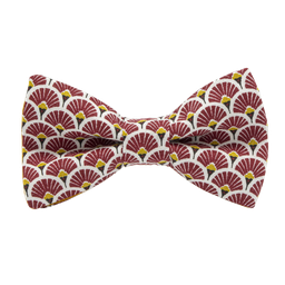 Noeud papillon japonais "Éventails" rouge foncé
