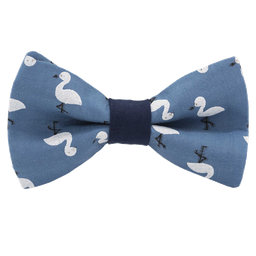 Noeud papillon "La mare aux canards" oiseaux blancs sur fond bleu