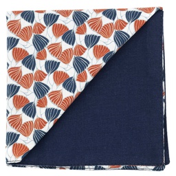 Pochette Liberty "Deco Wings" orange rouille & bleu