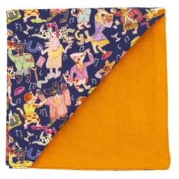 Pochette Liberty "Dapper Dogs" bleu marine