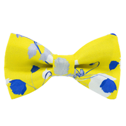 Noeud papillon Liberty "Poppy Dream" jaune