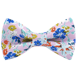 Noeud papillon Liberty "California Bloom" rose & bleu