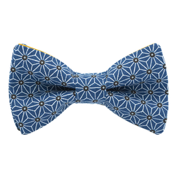 Noeud papillon japonais "Asanoha" bleu pétrole