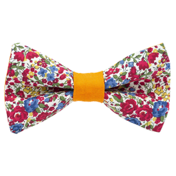 Noeud papillon Liberty "Emma and Georgina" rouge bague orange