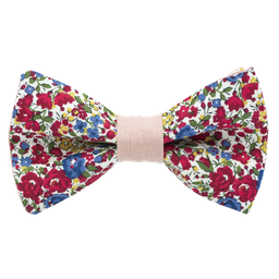 Noeud papillon Liberty "Emma and Georgina" rouge bague corail