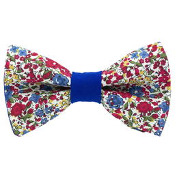Noeud papillon Liberty "Emma and Georgina" rouge bague bleu roi