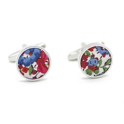 Boutons de manchettes Liberty "Emma and Georgina" rouge