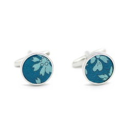 Boutons de manchettes Liberty "Capel" bleu canard