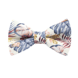 Noeud papillon "Exotic" motifs exotiques bleus