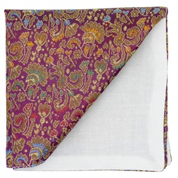 Pochette "Lotus" plantes dorées sur fond mauve