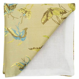 Pochette "Chinese Butterfly" papillons dorés sur fond beige