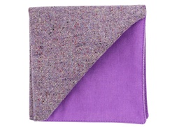 Pochette en tweed "Edimbourg" caviar Oxford violet