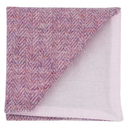 Pochette en tweed "Dundee" chevron rose