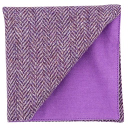 Pochette en tweed "Dundee" chevron violet