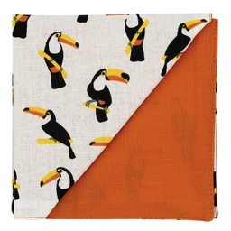 Pochette "Mister Toucans" toucans sur fond blanc