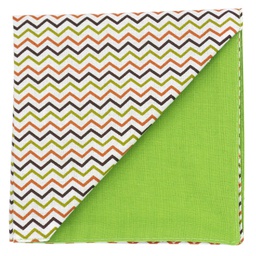 Pochette "Zig-Zag" lignes en zigzag orange et vert