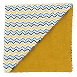 Pochette "Zig-Zag" lignes en zigzag jaune et bleu