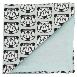 Pochette "Panda Style" motifs panda géométrique sur fond vert d'eau