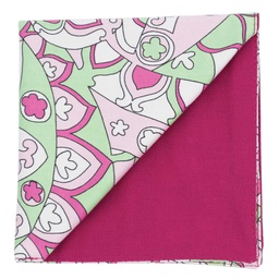 Pochette "Le Baroque" motifs rose et vert