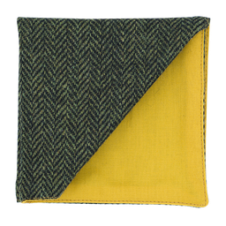 Pochette en tweed "Dundee" chevron vert sapin