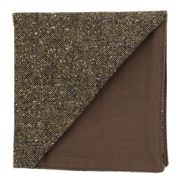 Pochette en tweed "Edimbourg" caviar Oxford marron foncé