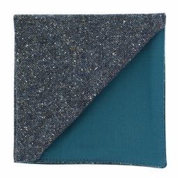 Pochette en tweed "Edimbourg" caviar Oxford vert canard