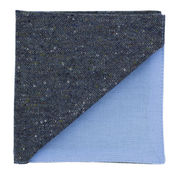 Pochette en tweed "Edimbourg" caviar Oxford bleu