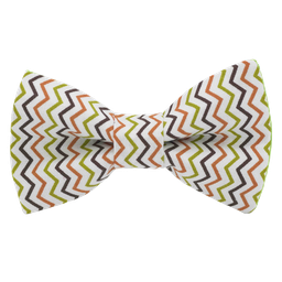 Noeud papillon "Zig-Zag" lignes en zigzag oranges et verts