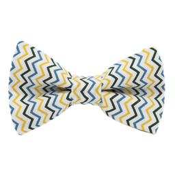 Noeud papillon "Zig-Zag" lignes en zigzag jaunes et bleues