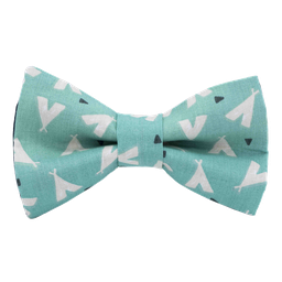Noeud papillon "Sioux" – tipis sur fond turquoise