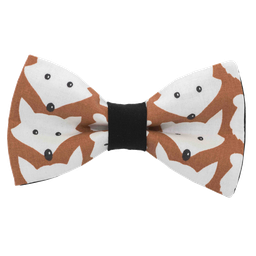 Noeud papillon "Roxy" renards blancs sur fond brun
