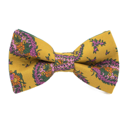 Noeud papillon Liberty "Jaipur" jaune moutarde