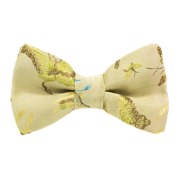 Noeud papillon "Chinese Butterfly" papillons dorés sur fond beige