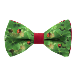 Noeud papillon "Lucky" coccinelles rouges & trèfles à 4 feuilles